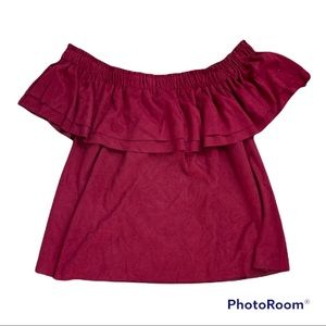Velour off the shoulders top